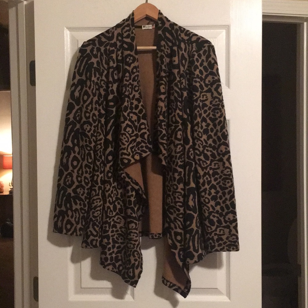 Leopard print long cardigan
